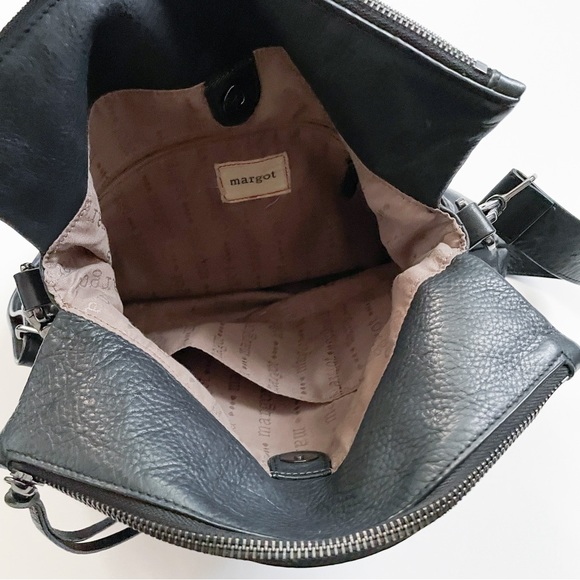 Margot Black Leather Crossbody Shoulder Bag - Picture 5 of 6